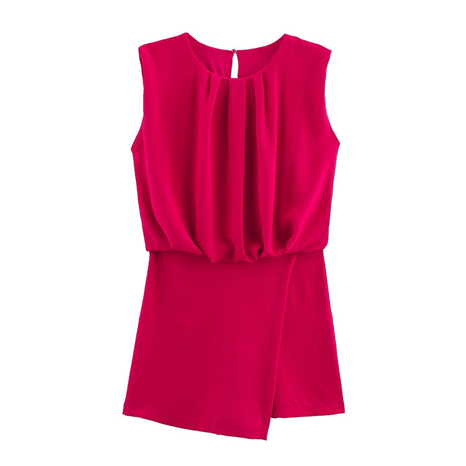 Round neck sleeveless short dress for women