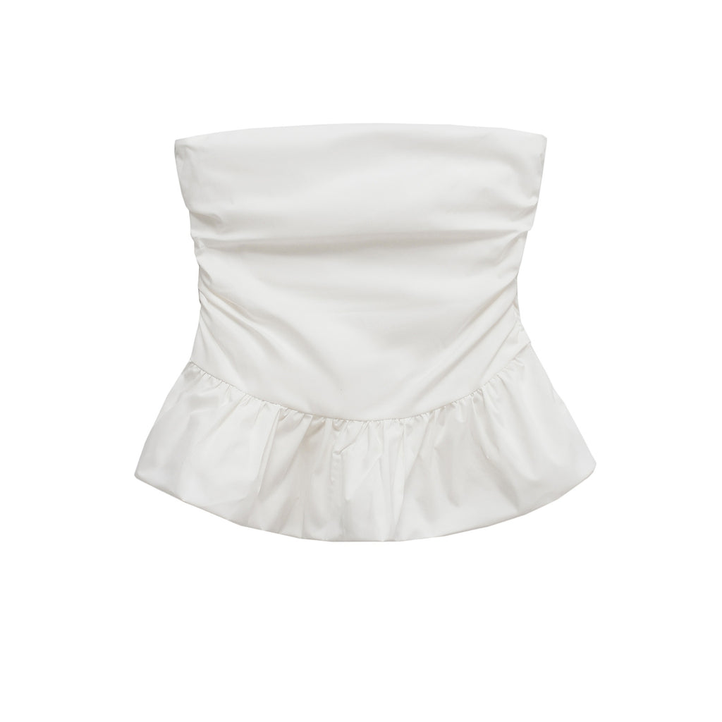 Casual slim fit and slimming wave edge strapless top