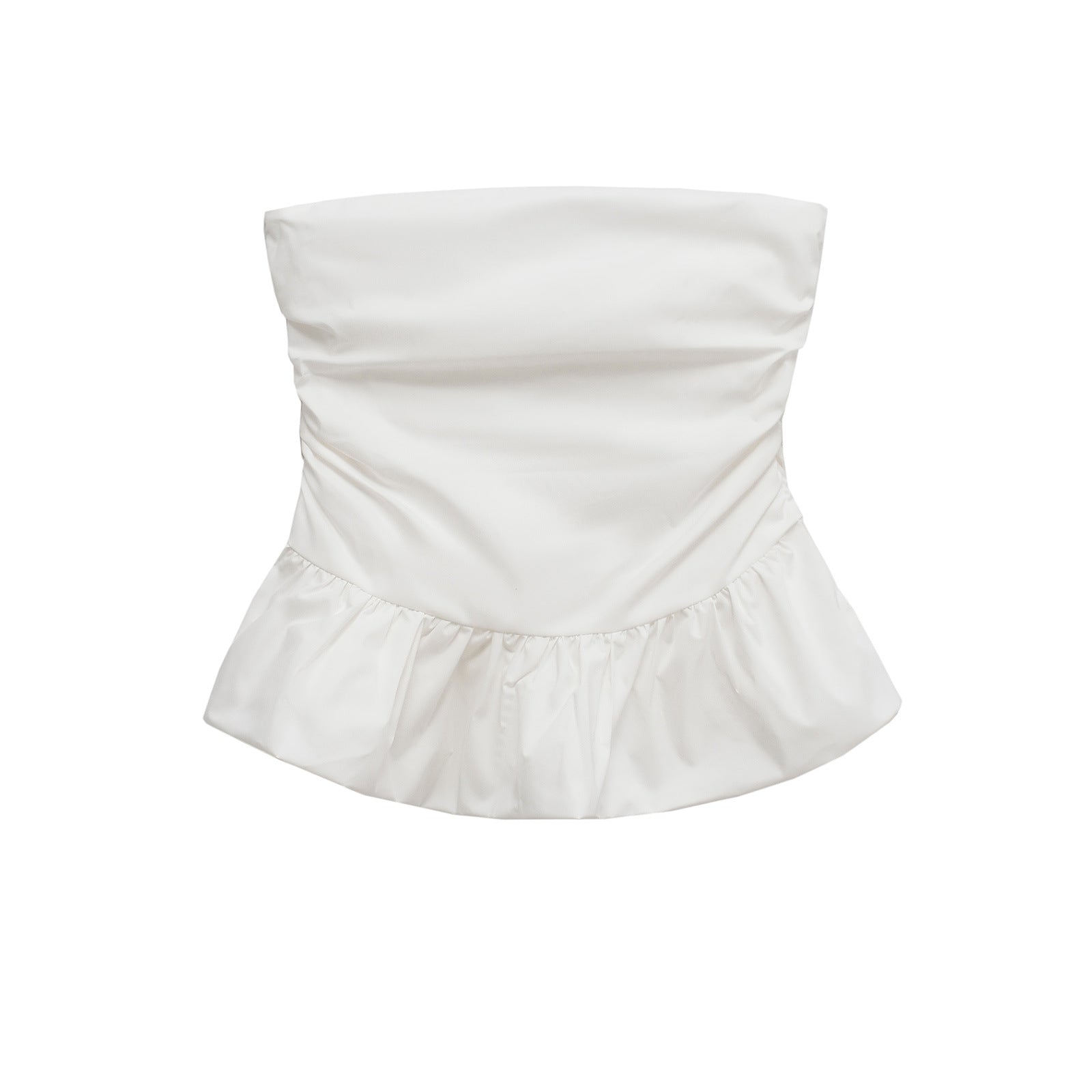 Casual slim fit and slimming wave edge strapless top