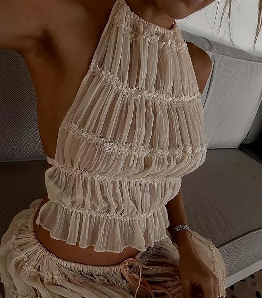Women Y2K Skirt Set Outfits Strapless Crop Top Bodycon Midi Skirt Dress Sexy 2 Piece Knit Outfits Skirt Summer