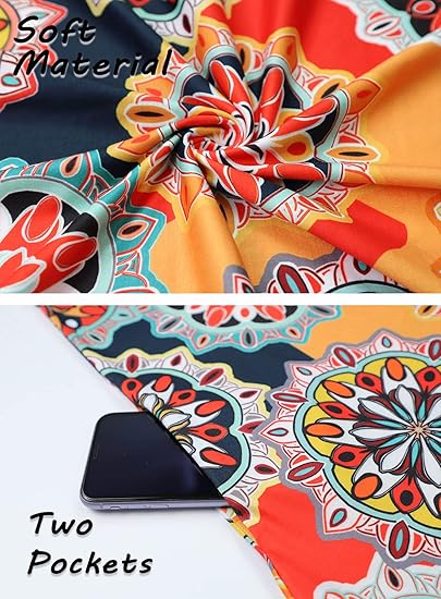 SimpleFun Summer Dresses for Women Beach Floral Tshirt Sundress Casual Pockets Boho Tank Dress