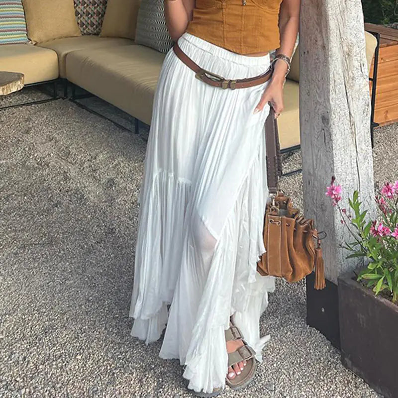 Casual Irregular Long Cotton Beach Vacation Dress